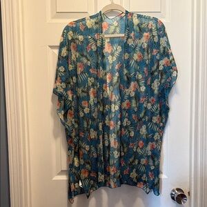 Floral Blue Kimono Top